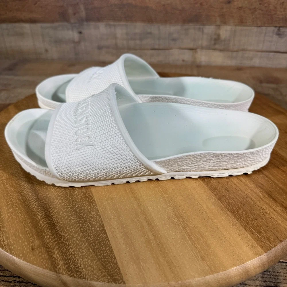 Birkenstock Barbados Womens 8 Mens 6 EU 39 White EVA Slide Sandals Lightweight